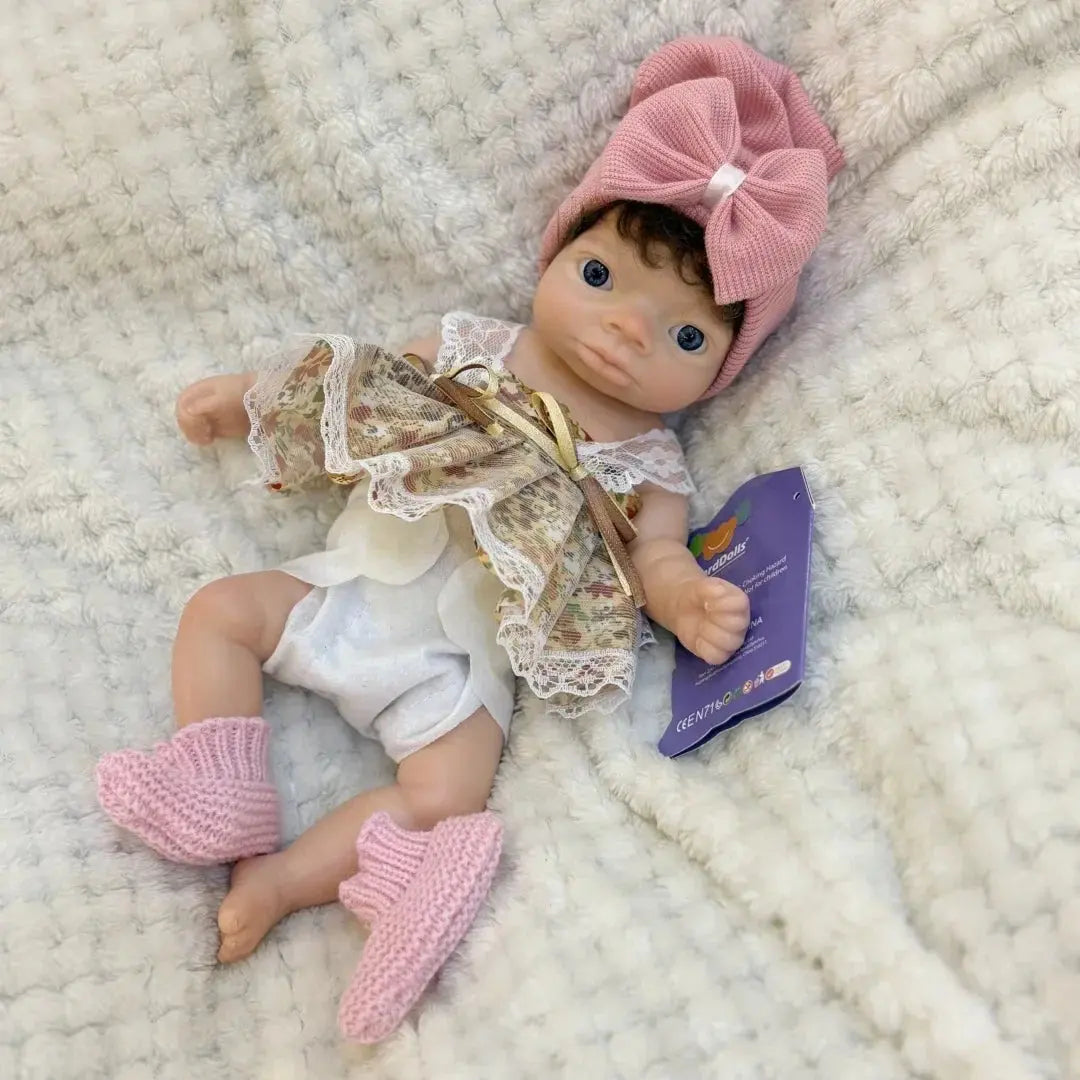 Image of Reborn Baby Dolls 10Inch Washable Open Eyes Lanny Full Body Silicone