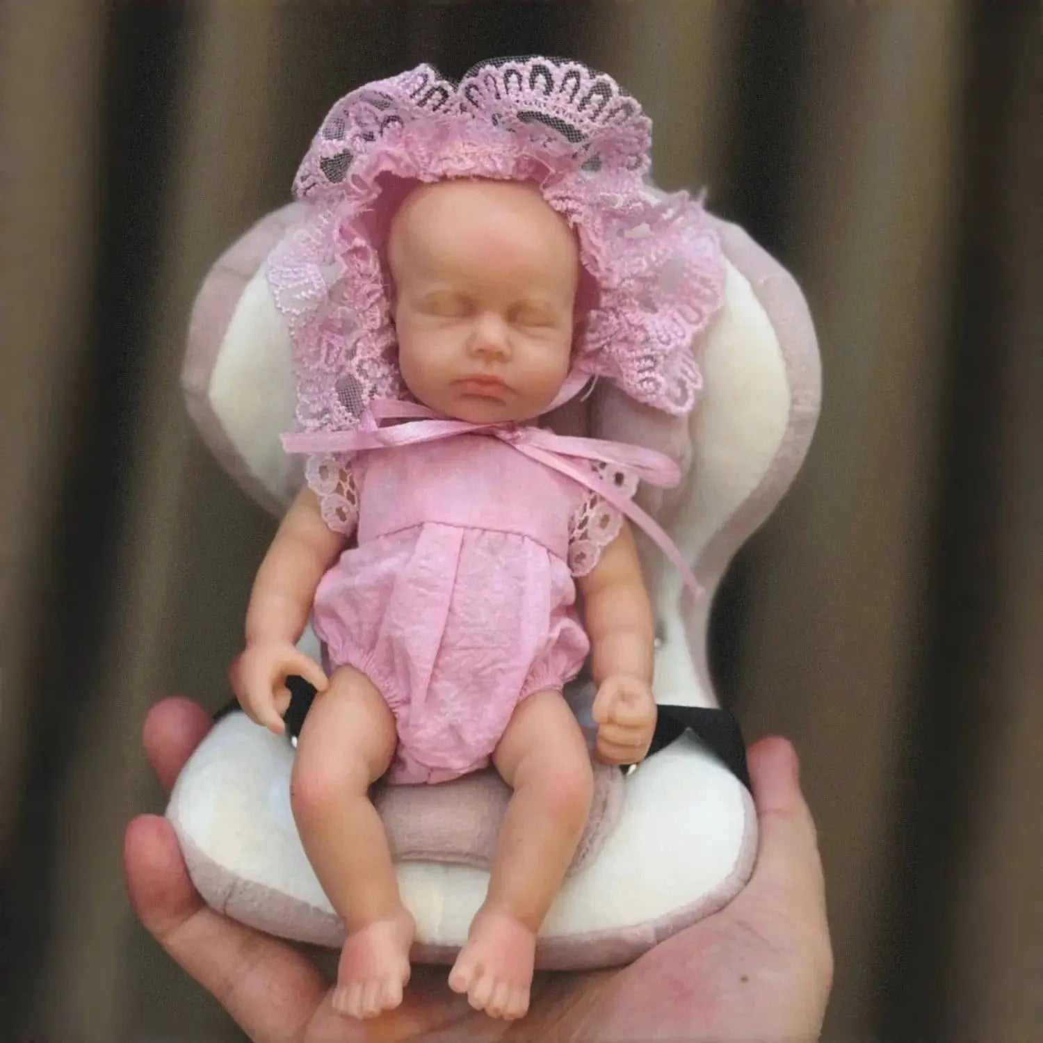 Image of Reborn Baby Dolls Anjo Doll 6 Inch Mini Palm Girl Loulou Soft Solid