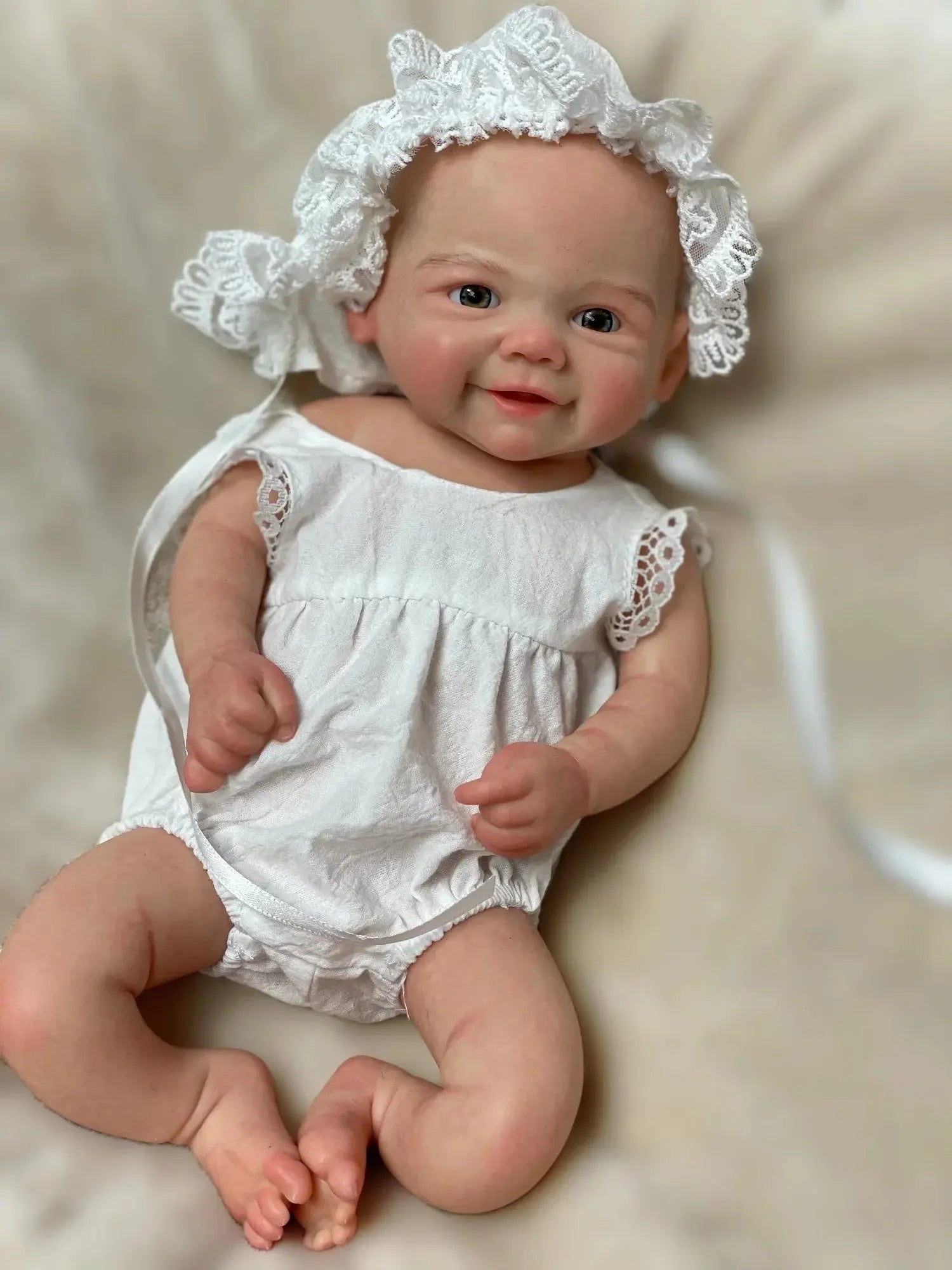 Image of Reborn Baby Dolls 33Cm Cuddly Vivienne Full Body Solid Silicone
