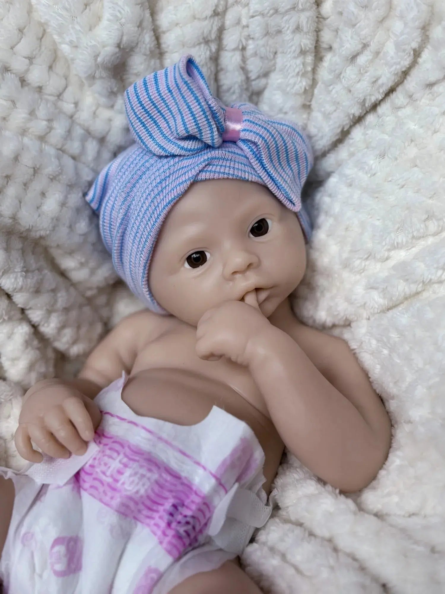 Image of Reborn Baby Dolls 18Nch Meadow Girl Can Open Mouth Full Solid Soft