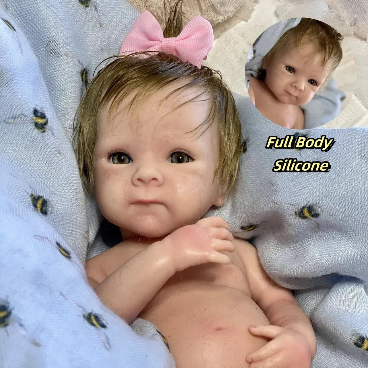 Image of Reborn Baby Dolls Can Open Mouth 33Cm Bettie Full Body Solid Silicone