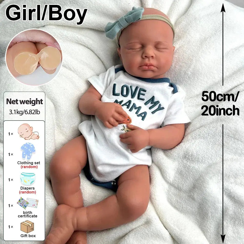 Image of Reborn Baby Dolls 20Inch Soft Silicone Reborn Baby Boy/Girl Loulou