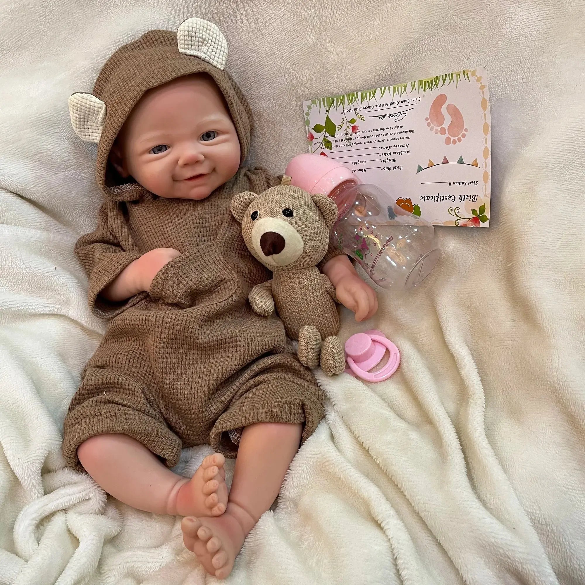 Image of Reborn Baby Dolls 42Cm Full Body Silicon Vivienne Bebe Reborn Girl