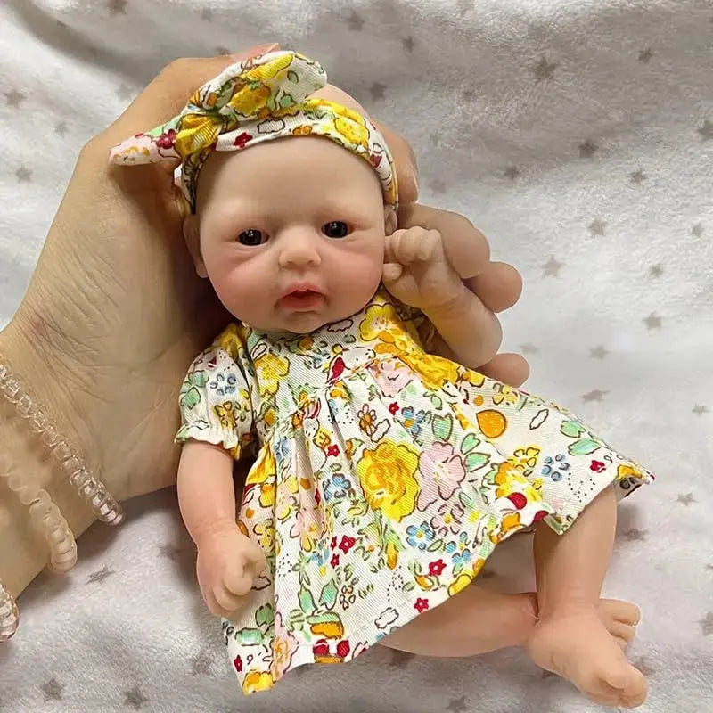 Image of Reborn Baby Dolls 7" Girl Micro Preemie Full Body Silicone Baby Doll