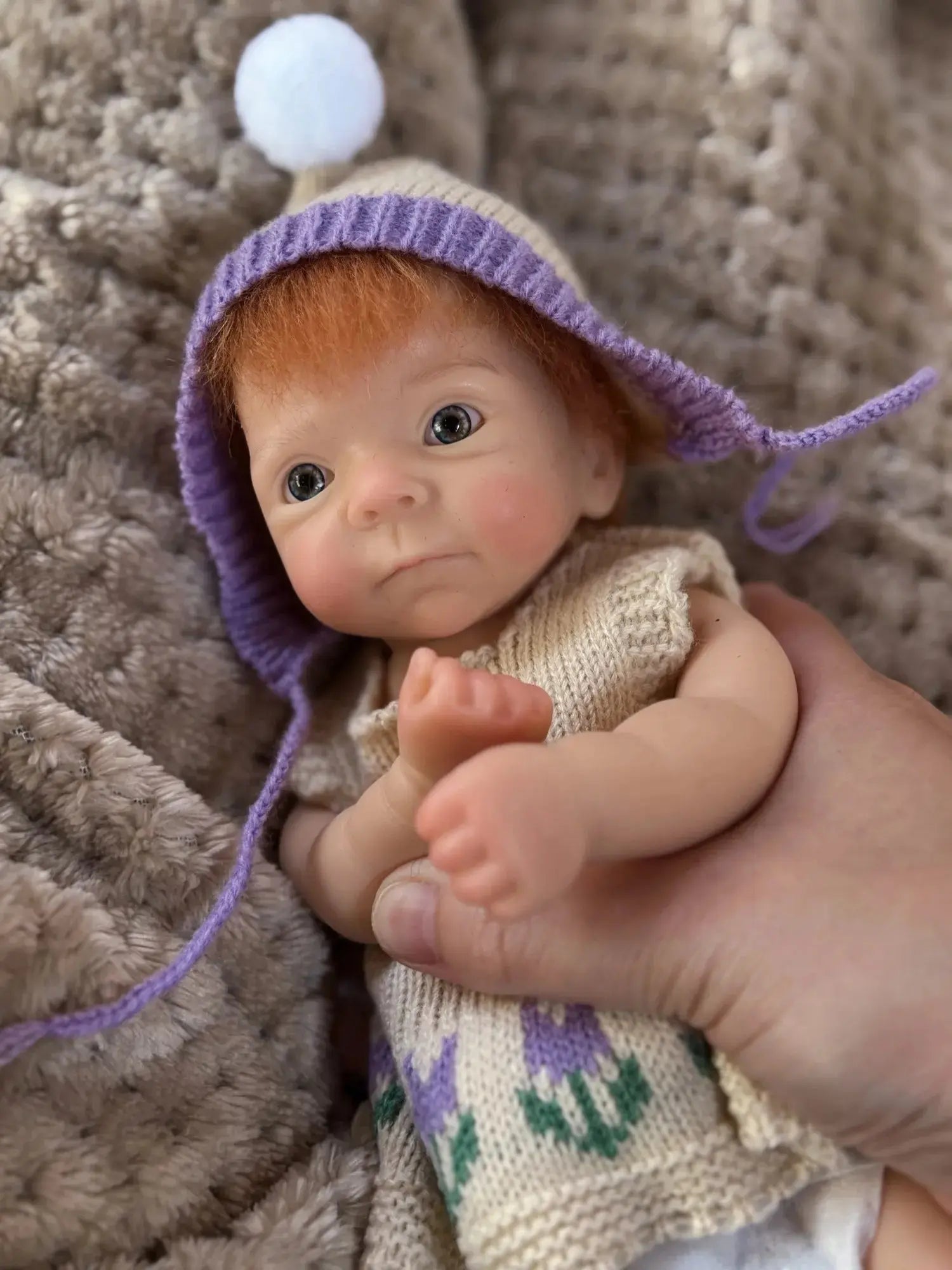 Image of Reborn Baby Dolls 1Pc 10Inch Open Mouth Girl With Hair Full Solid