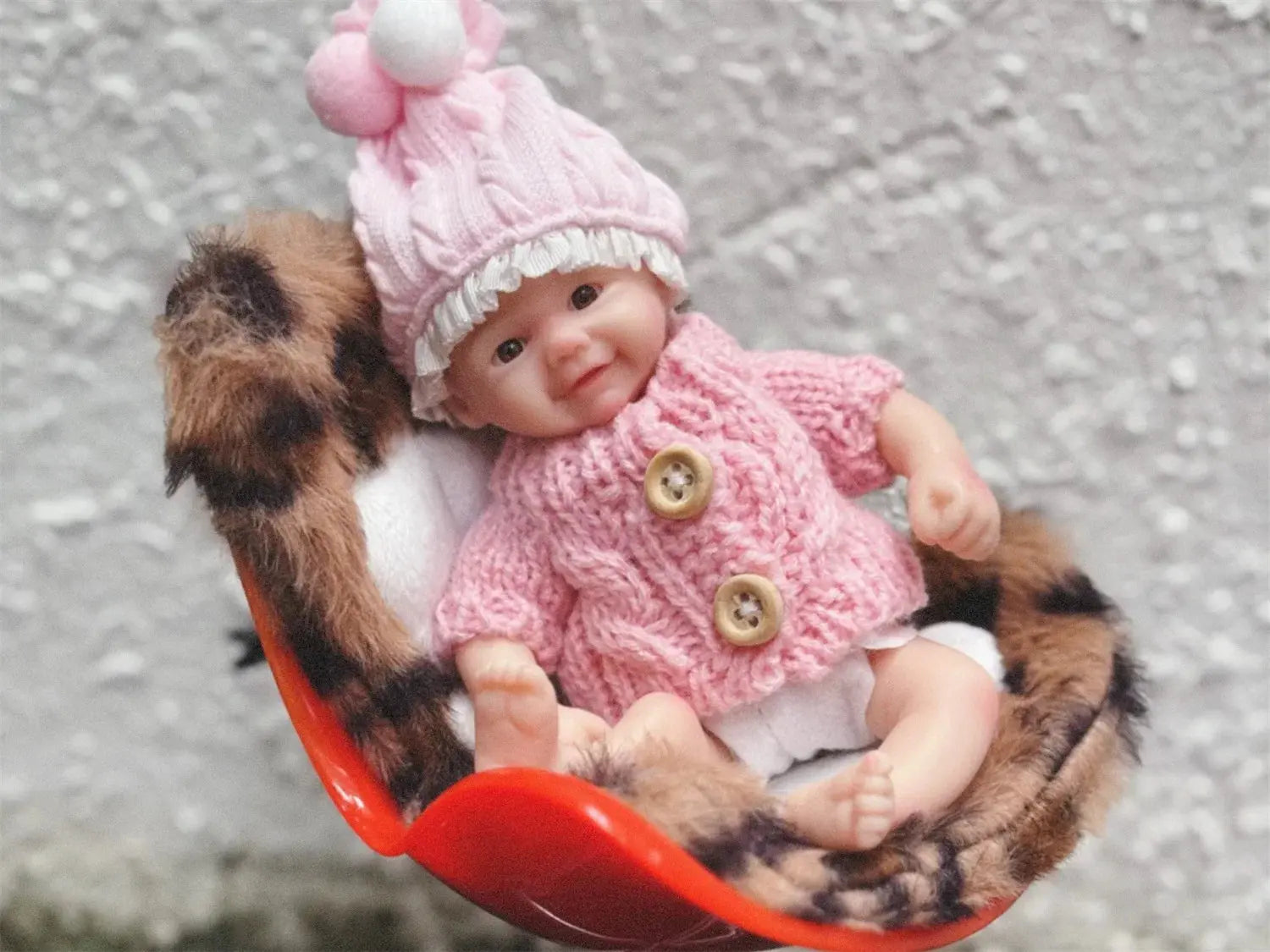 Image of Reborn Baby Dolls 15Cm Can Washable Mini Vivienne Solid Silicone Bebe
