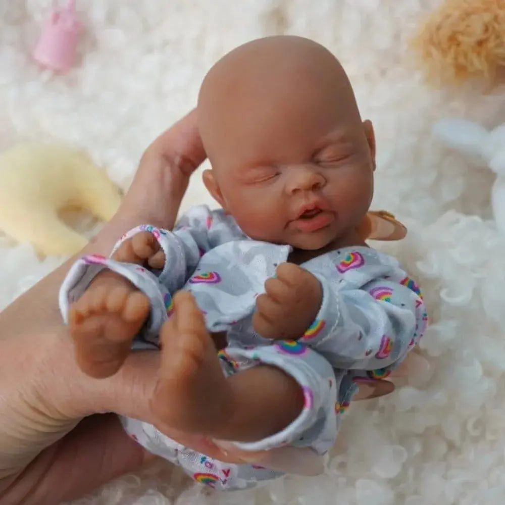 Image of Reborn Baby Dolls Reborn Baby Doll Girl 7 Inch Silicone Doll Mini