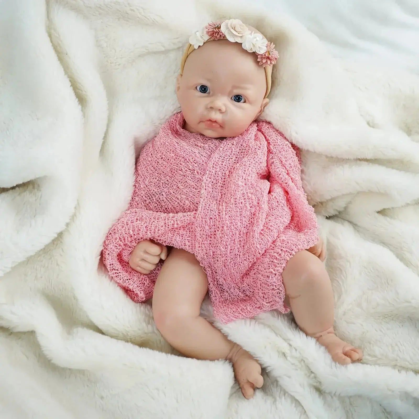 Image of Reborn Baby Dolls 17 Inch Full Platinum Silicone Reborn Baby Doll