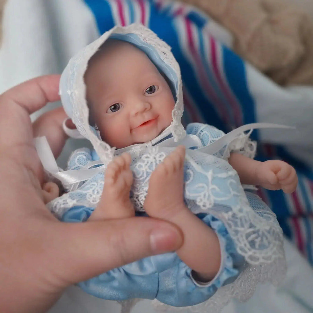 Image of Reborn Baby Dolls 7 Inch Mini Silicone Reborn Baby Doll Girl