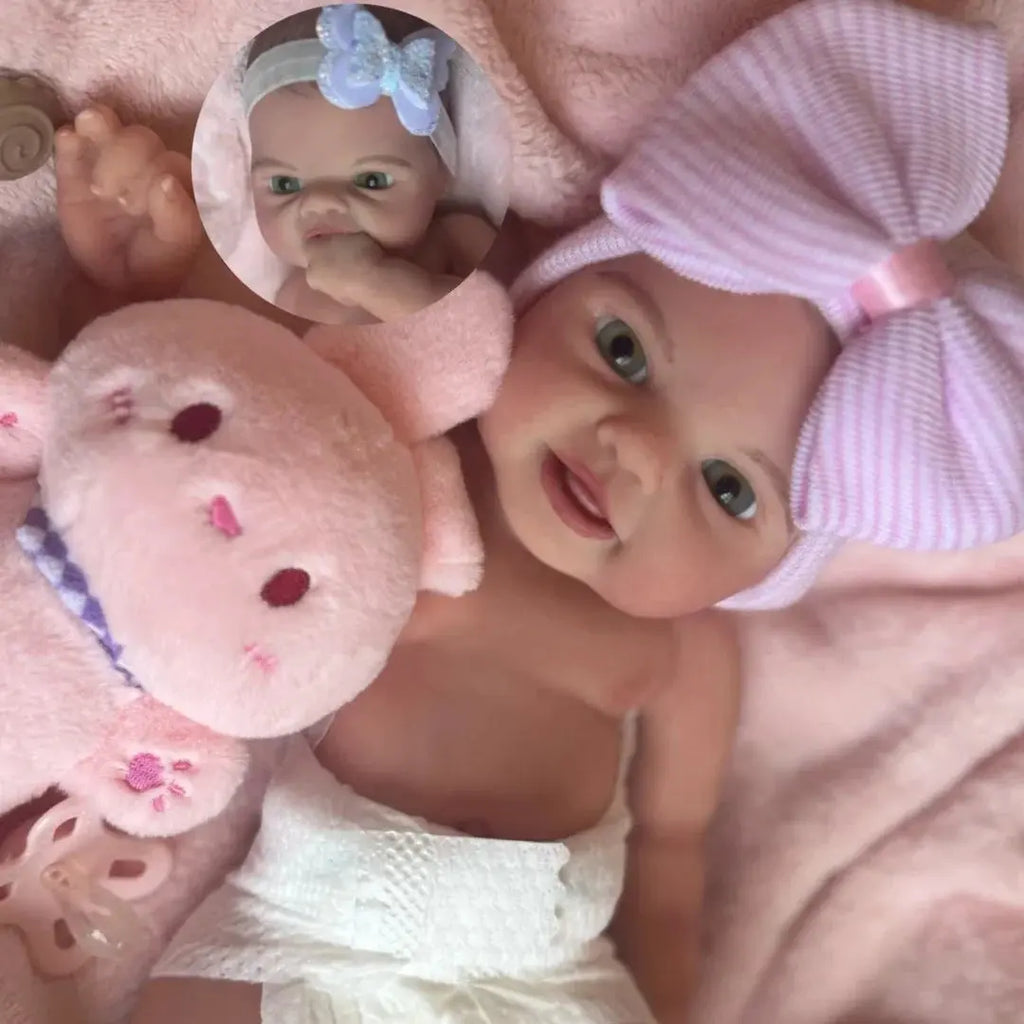 Image of Reborn Baby Dolls 40Cm Can Open Mouth Full Body Silicone Bebe Reborn