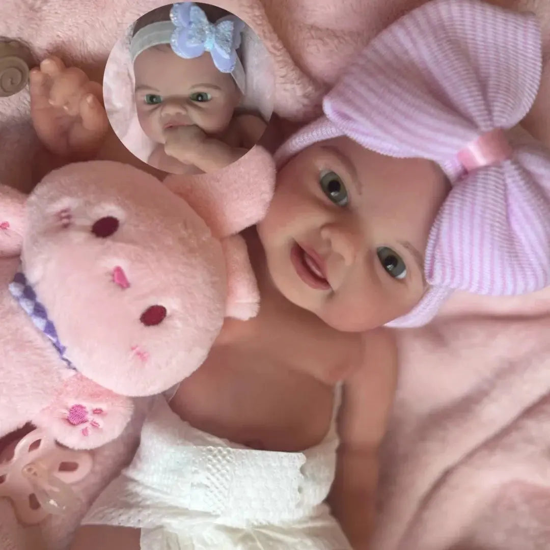 Image of Reborn Baby Dolls 40Cm Can Open Mouth Full Body Silicone Bebe Reborn
