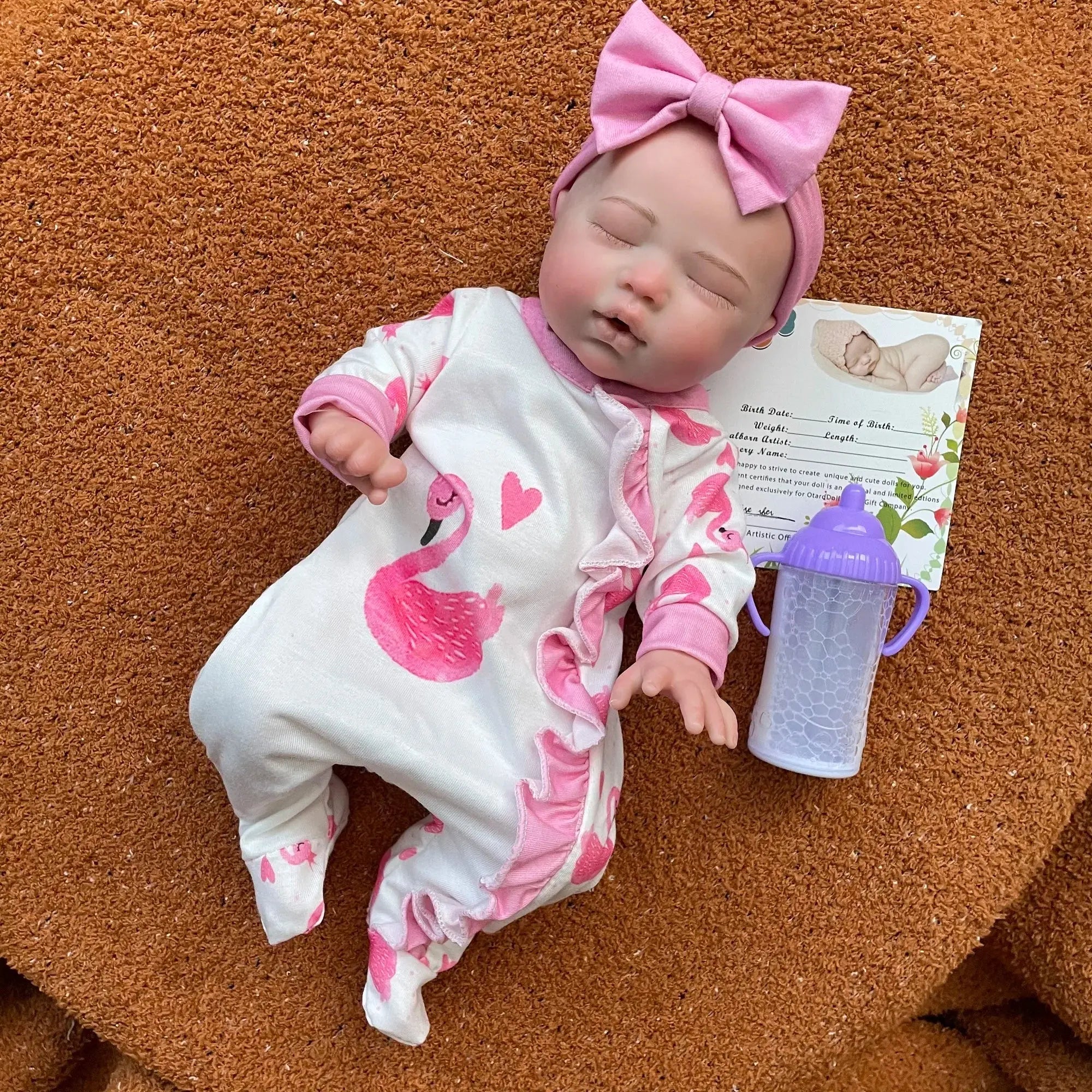 Image of Reborn Baby Dolls 35Cm Close Eyes Solid Silicone Bebe Reborn Girl Can
