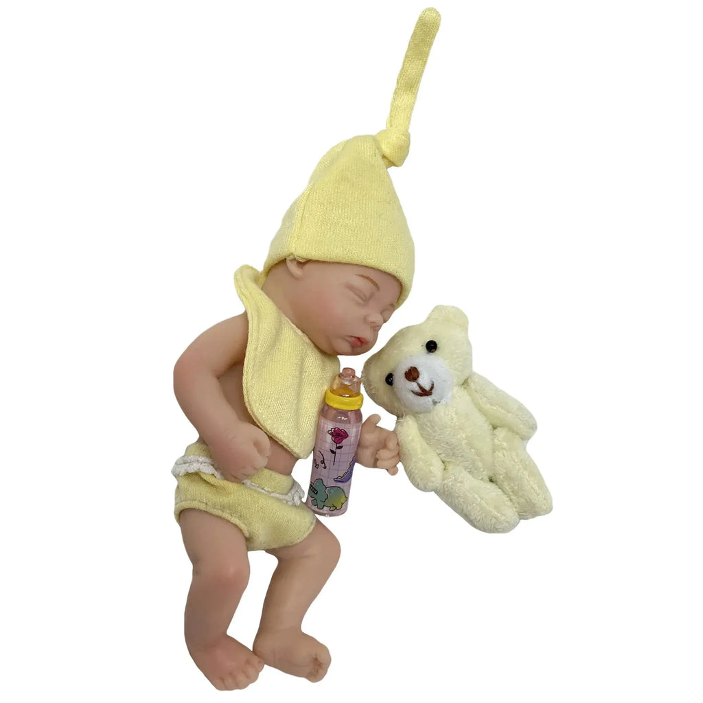 Image of Reborn Baby Dolls 6 Inch Full Solid Silicone Bebe Palm Reborn Doll