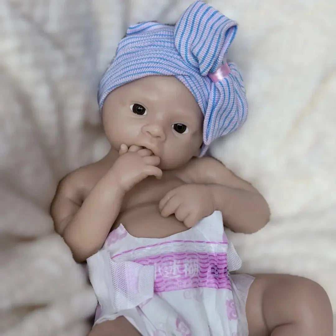 Image of Reborn Baby Dolls 45Cm Open Mouth Meadow Solid Silicone Bébé Reborn