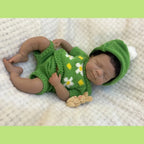 Image of Reborn Baby Dolls Can Open Mouth 26Cm Dark Skin Pascale Full Body