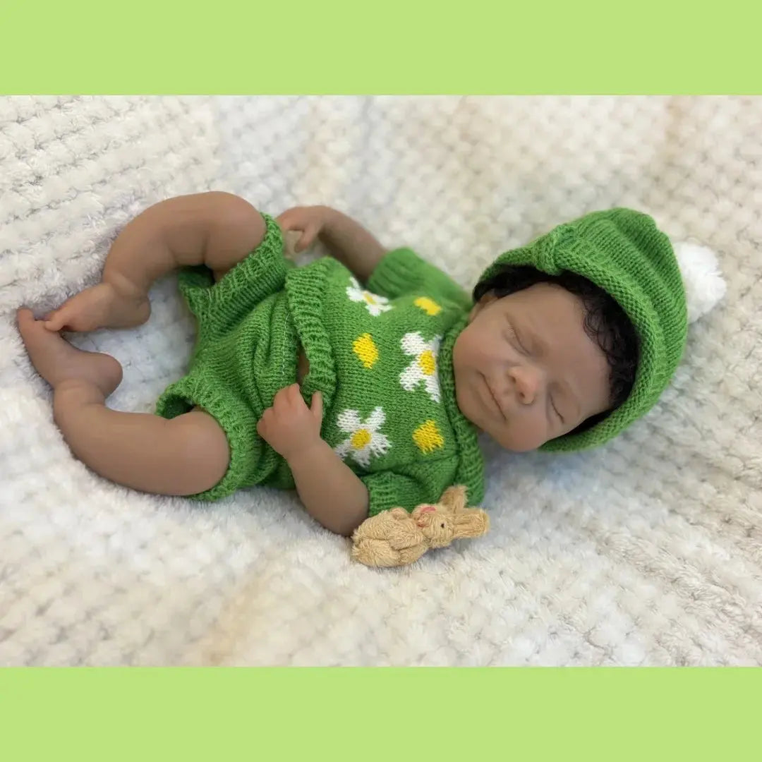 Image of Reborn Baby Dolls Can Open Mouth 26Cm Dark Skin Pascale Full Body