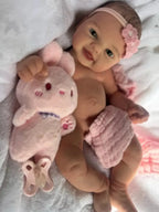 Image of Reborn Baby Dolls 40Cm Open Mouth Silicone Bebe Girl With Hair Reborn