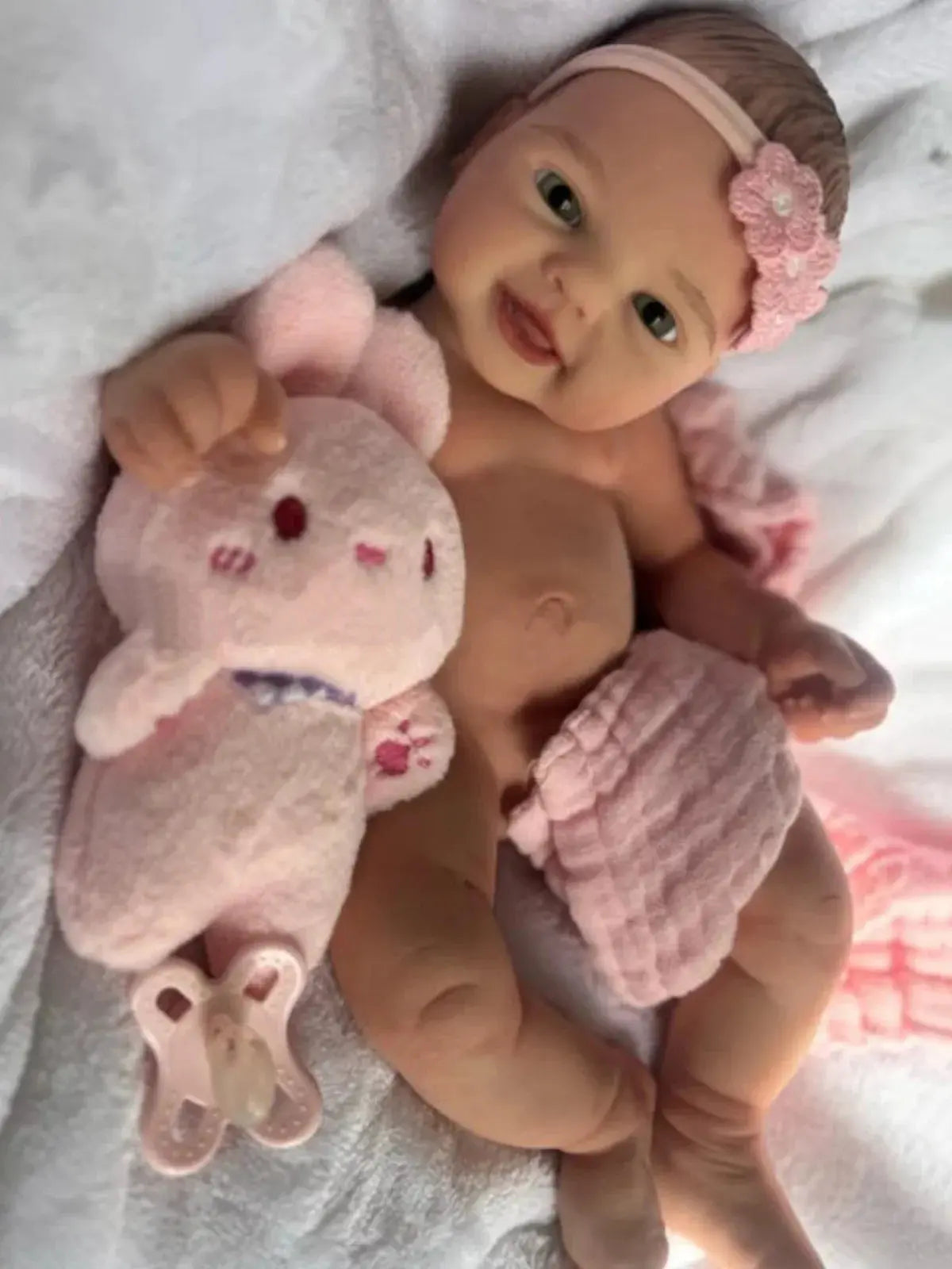 Image of Reborn Baby Dolls 40Cm Open Mouth Silicone Bebe Girl With Hair Reborn