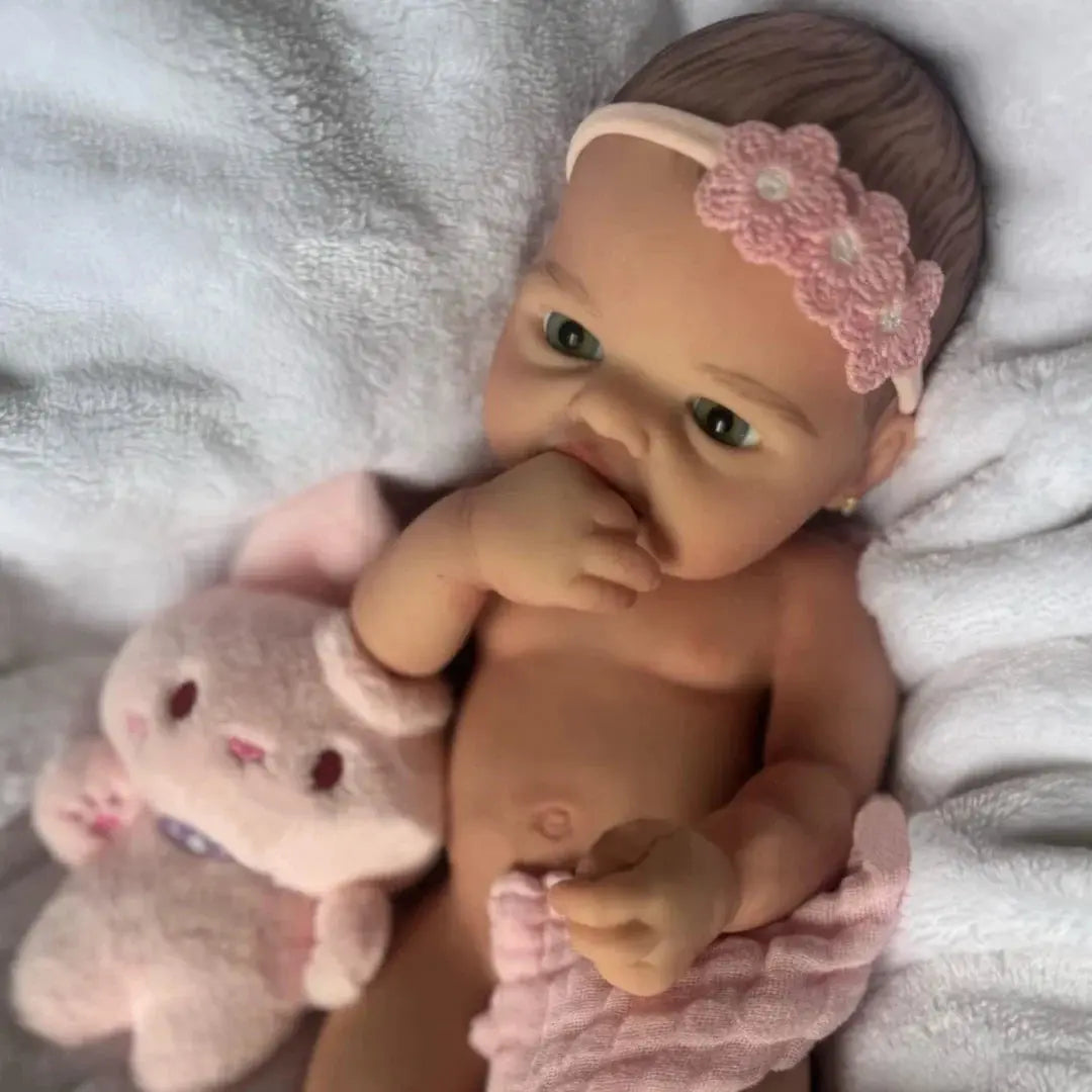 Image of Reborn Baby Dolls 40Cm Can Open Mouth Full Body Silicone Bebe Reborn