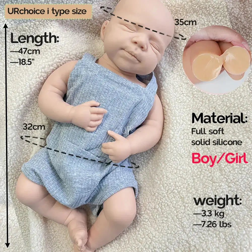Image of Reborn Baby Dolls 18.5" 100% Full Body Silicone Reborn Baby Pascale