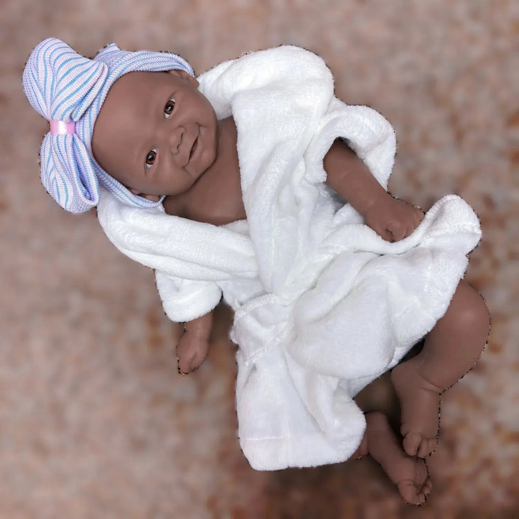 Image of Reborn Baby Dolls 18Inch Dark Skin African Girl Vivienne Reborn Doll