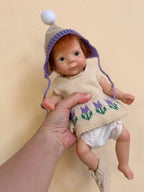 Image of Reborn Baby Dolls 1Pc 10Inch Open Mouth Girl With Hair Full Solid