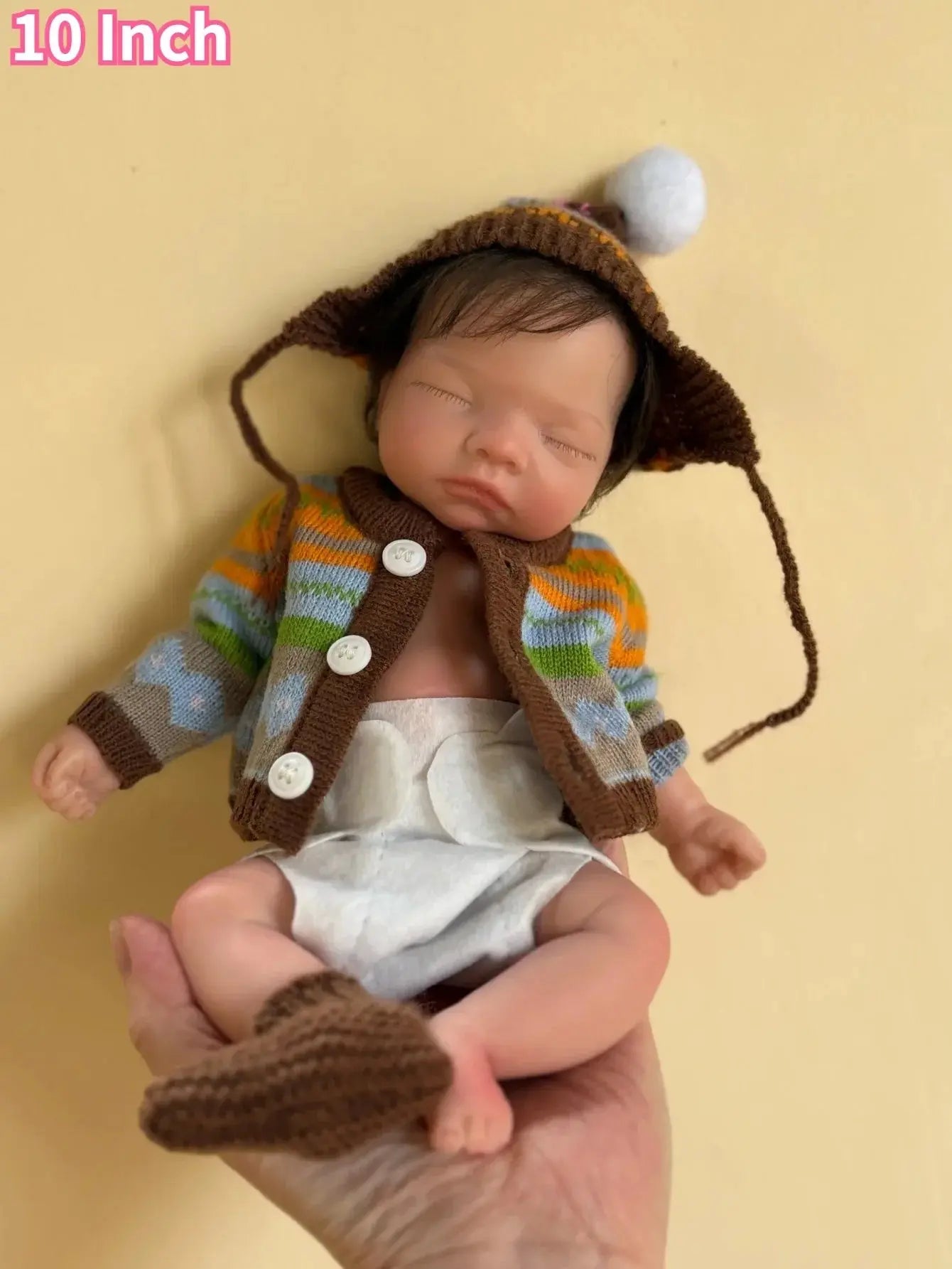 Image of Reborn Baby Dolls 10 Inch Sleeping Silicone Bebe Reborn Girl With