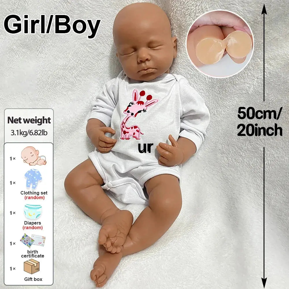 Image of Reborn Baby Dolls 20" Full Body Solid Silicone Reborn Baby Girl/Boy
