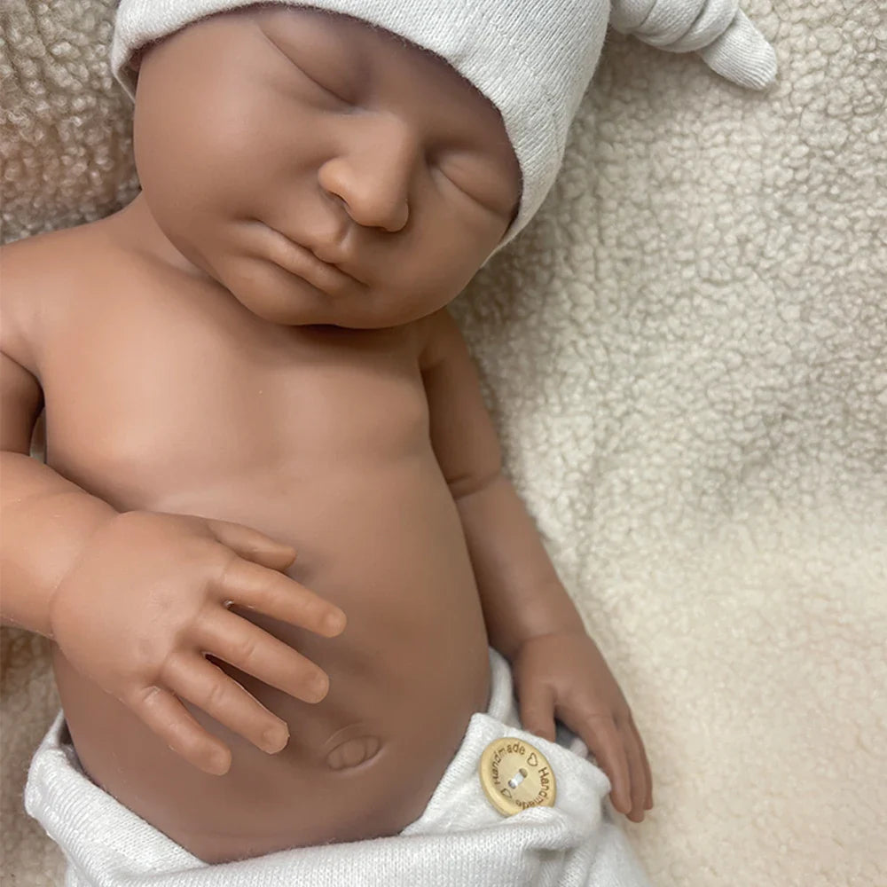 Image of Reborn Baby Dolls 22" Weighted Black Reborn Doll Soft Full Silicone