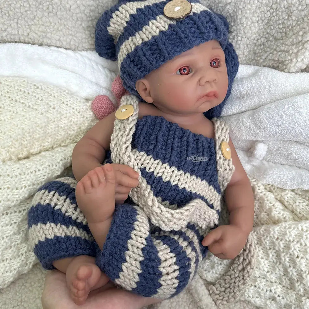 Image of Reborn Baby Dolls 16Inch Dark Skin Realistic Full Body Silicone