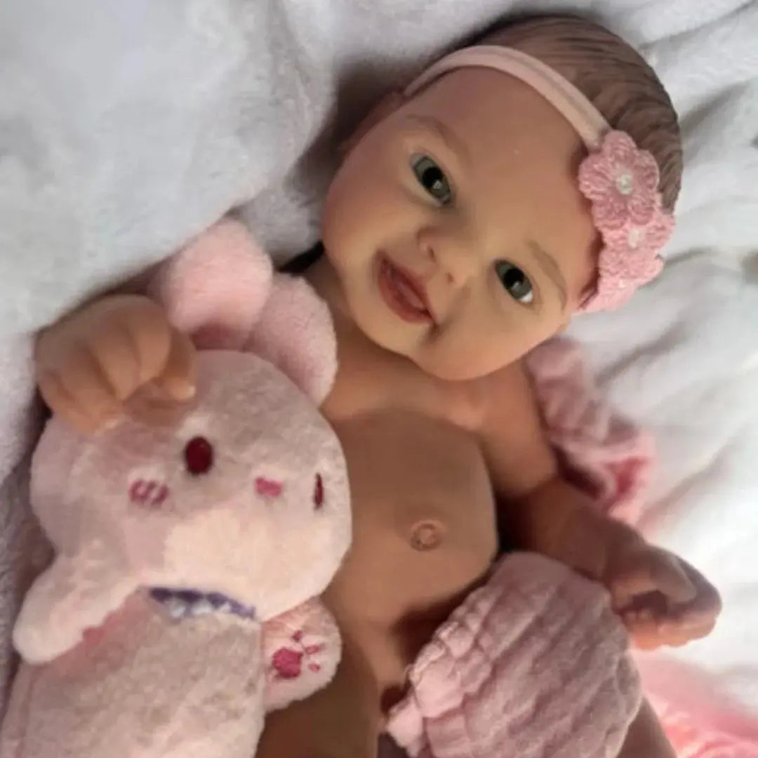 Image of Reborn Baby Dolls 40Cm Can Open Mouth Full Body Silicone Bebe Reborn