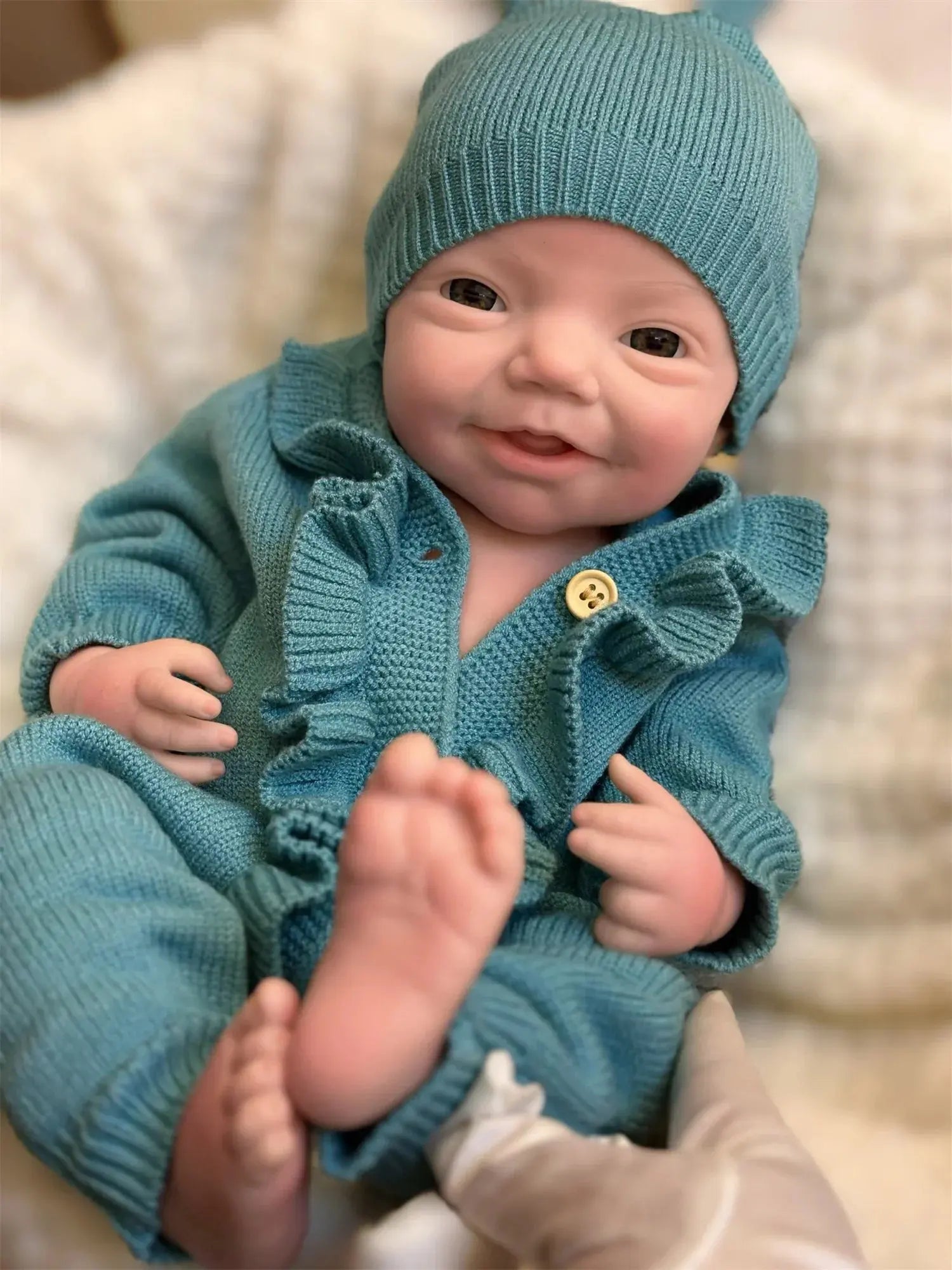 Image of Reborn Baby Dolls 18Inch Open Eyes Full Body Silicone Reborn Girl