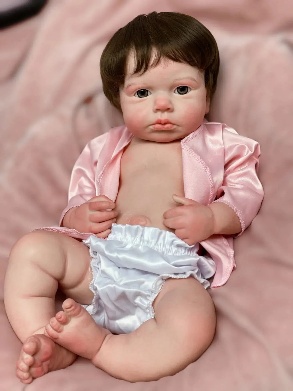 Image of Reborn Baby Dolls 45Cm Solid Silicone Loulou Bebe Reborn Girl With
