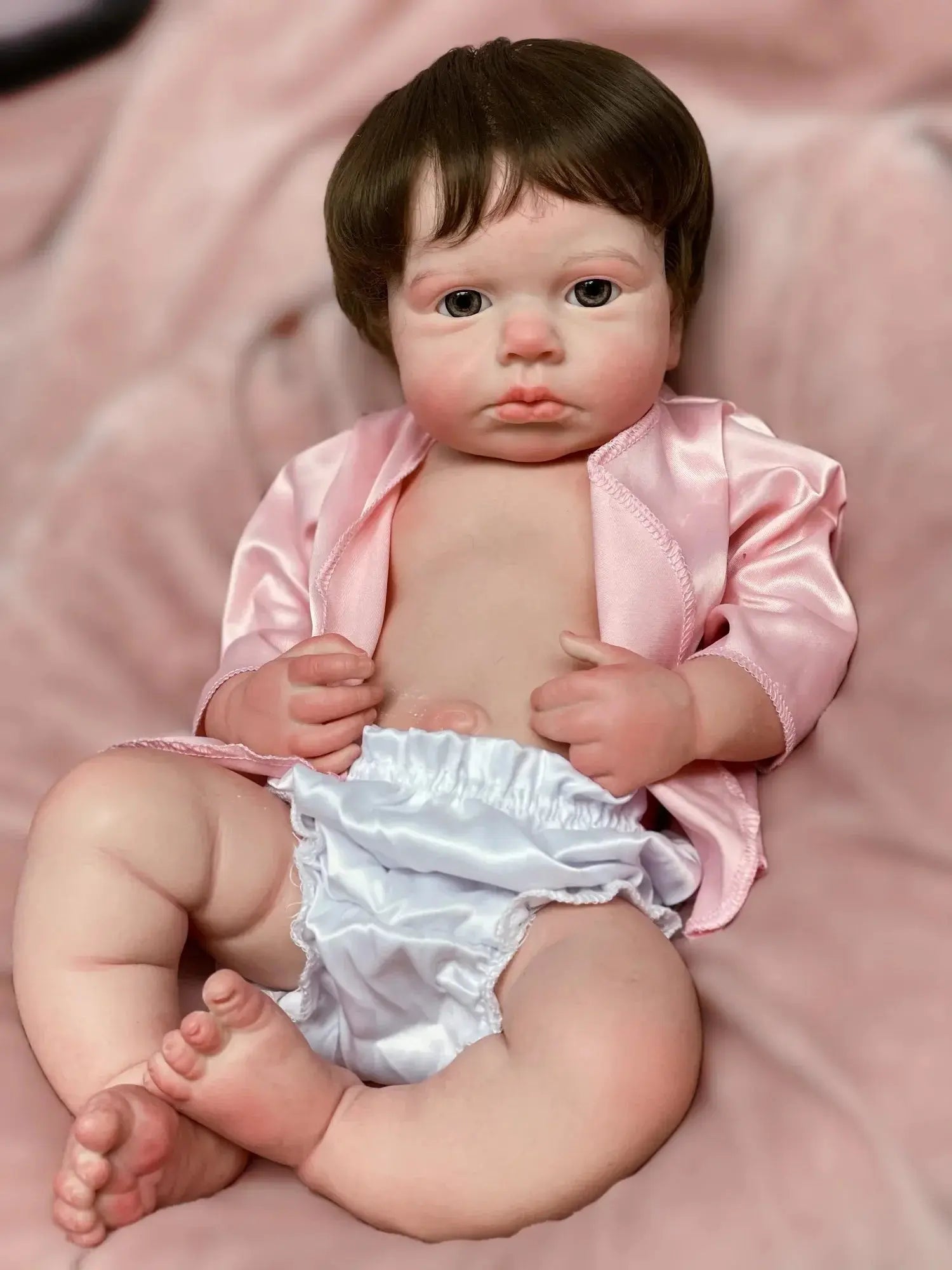 Image of Reborn Baby Dolls 45Cm Solid Silicone Loulou Bebe Reborn Girl With