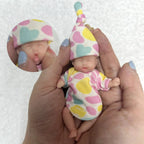 Image of Reborn Baby Dolls 11Cm Painted Mini Silicone Palm Girl With 2 Set Of