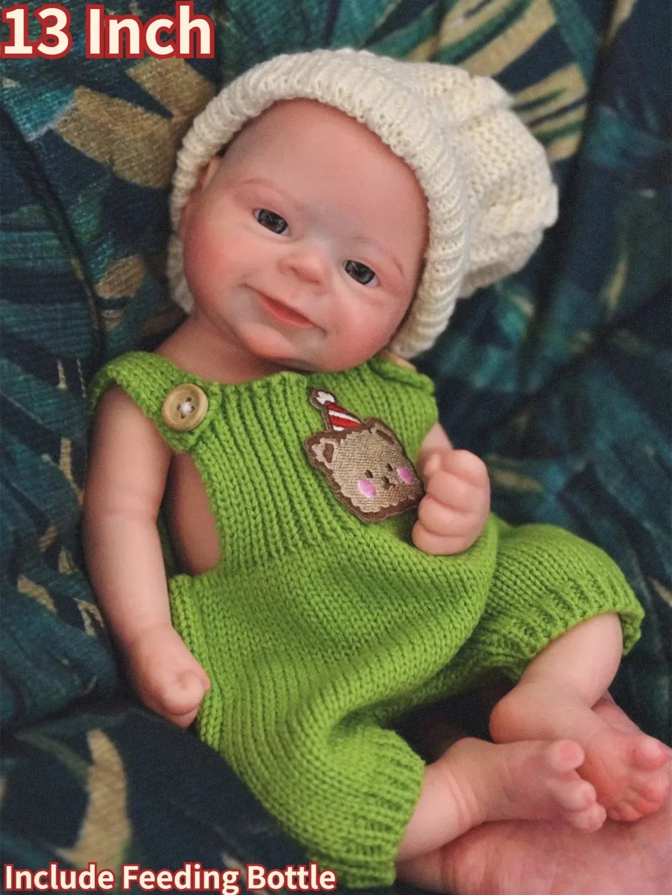Image of Reborn Baby Dolls Handmade Soft Solid Silicone 13 Inch Full Body