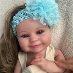 Image of Reborn Baby Dolls Painted Newborn Girl Maddie With Hair Artist