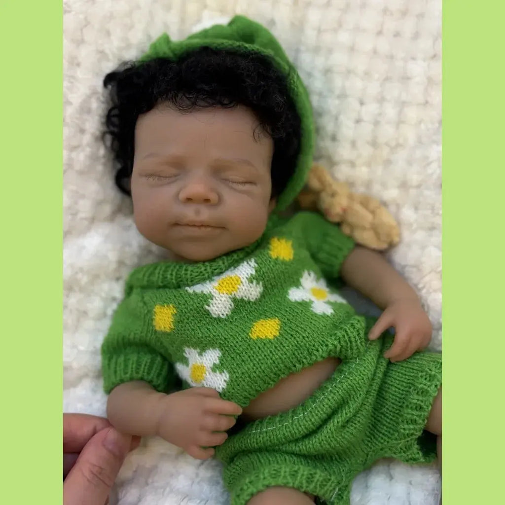 Image of Reborn Baby Dolls Can Open Mouth 26Cm Dark Skin Pascale Full Body