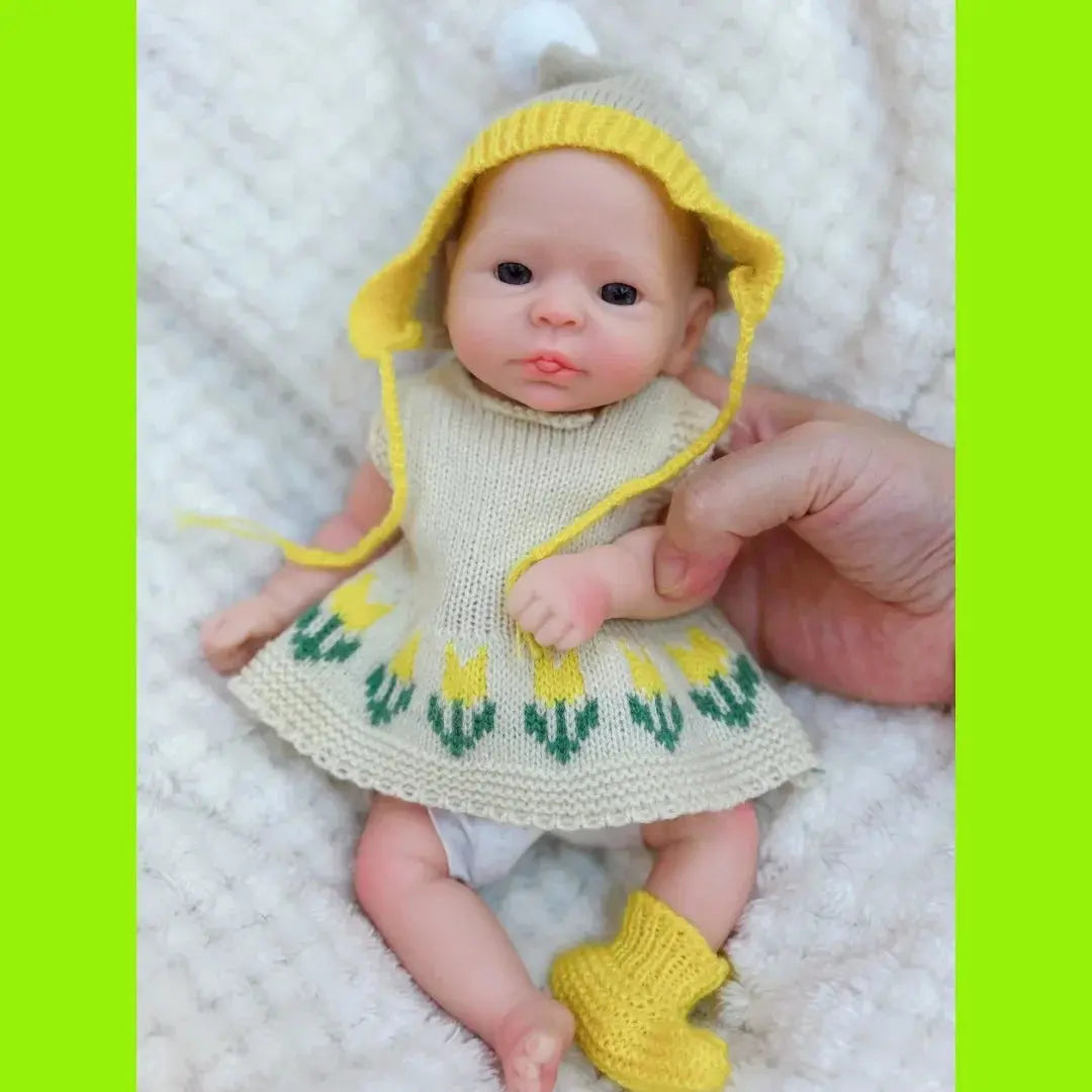 Image of Reborn Baby Dolls 10Inch Open Eyes Bebe Reborn De Silicona Girl Doll