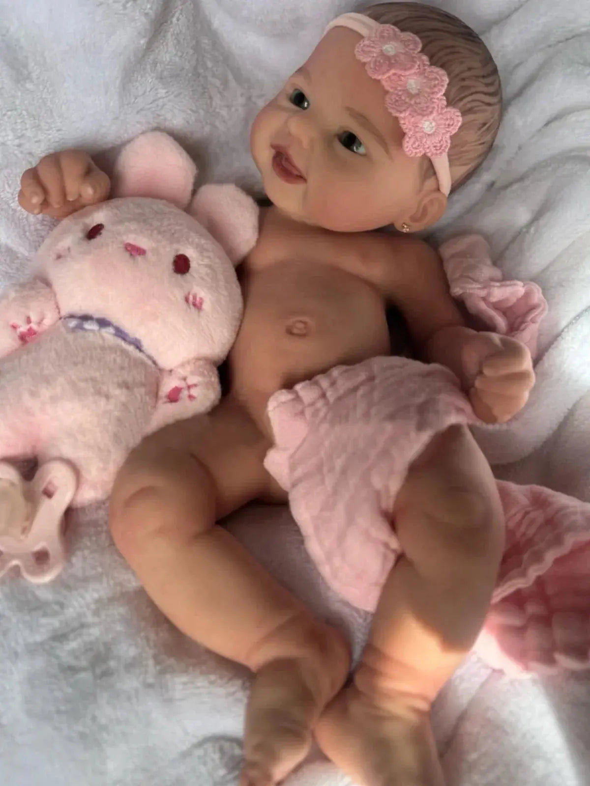 Image of Reborn Baby Dolls 40Cm Open Mouth Silicone Bebe Girl With Hair Reborn