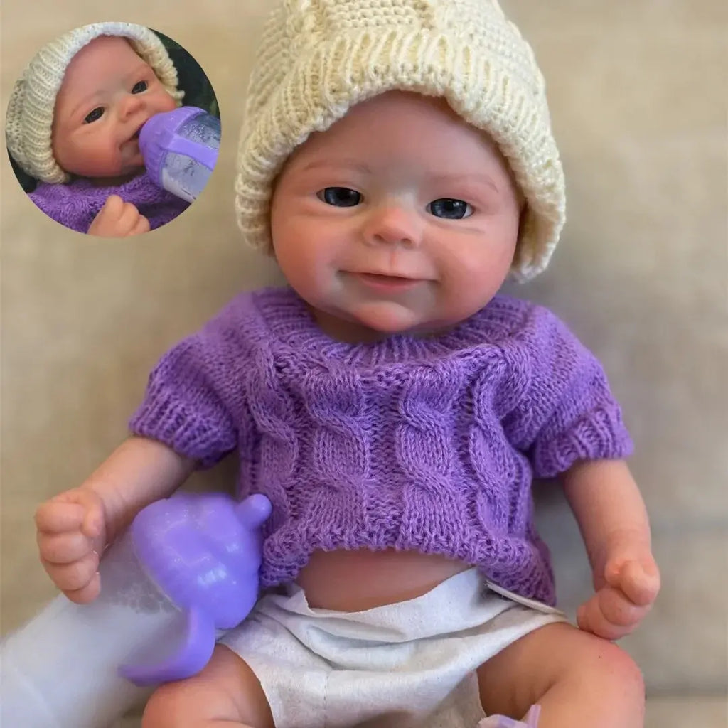 Image of Reborn Baby Dolls 13Inch Waterproof& Can Open Mouth Solid Silicone