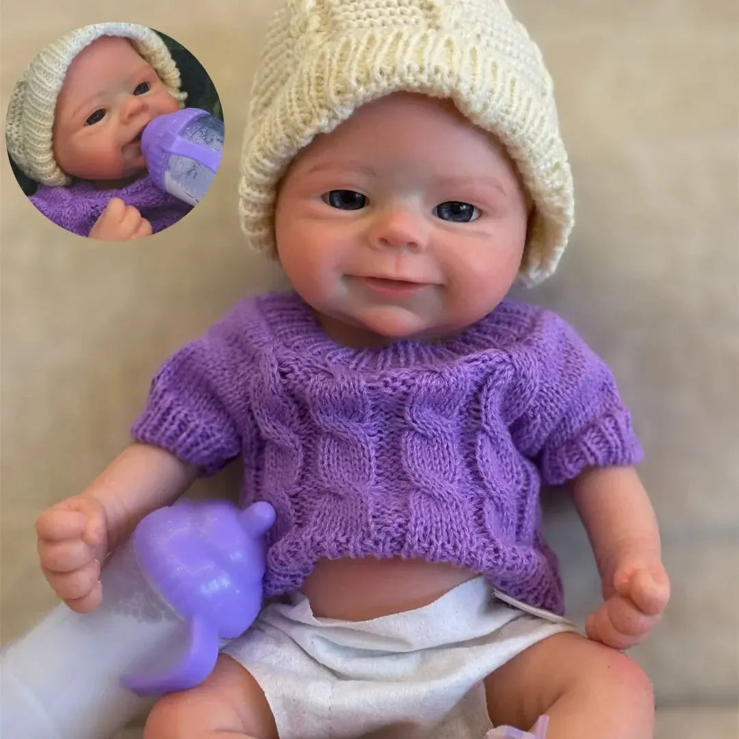 Image of Reborn Baby Dolls 13Inch Waterproof& Can Open Mouth Solid Silicone