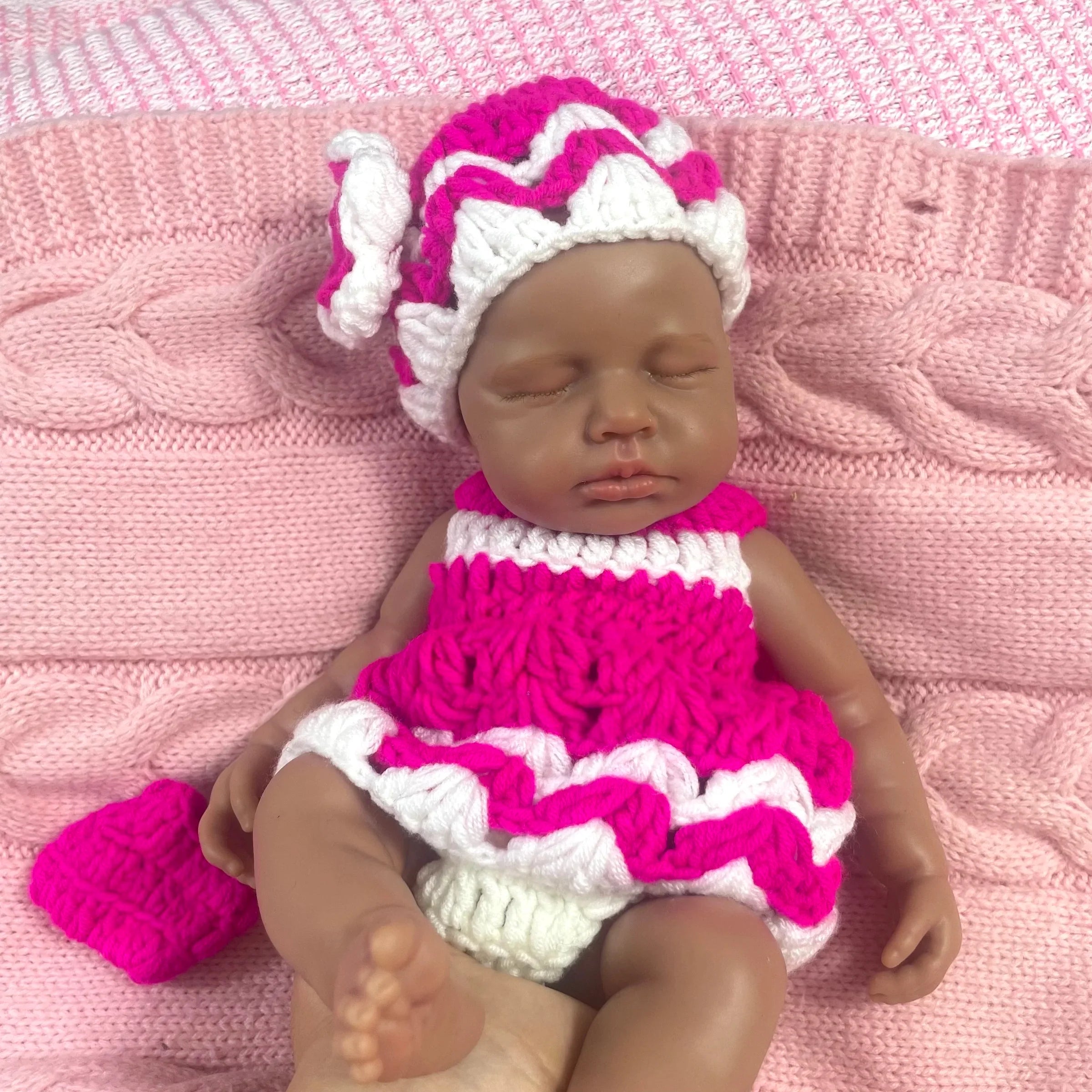 Image of Reborn Baby Dolls Mini 32Cm Dark Skin Full Silicone Reborn Baby