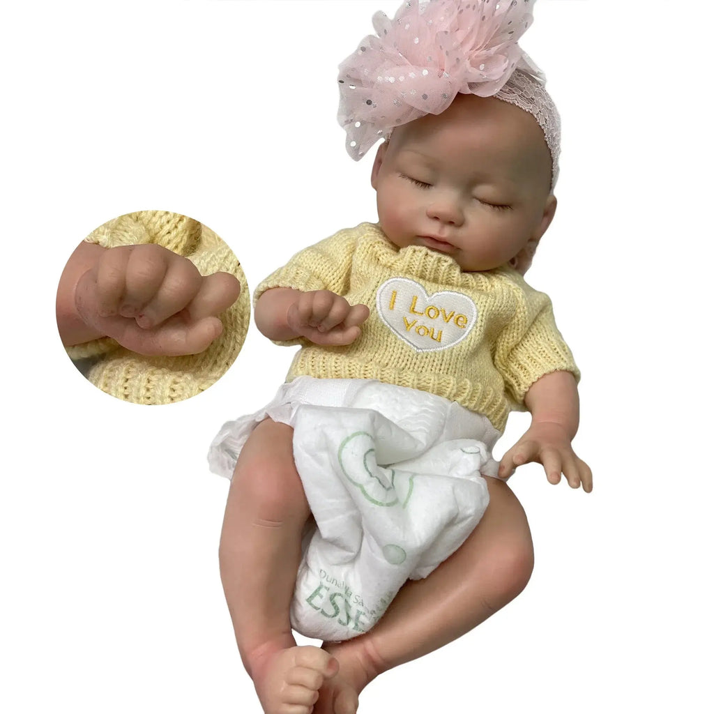 Image of Reborn Baby Dolls 35Cm Reborn Silicona Completo Finished Full