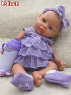 Image of Reborn Baby Dolls 13 Inch Full Body Soft Silicone Girl Reborn Doll