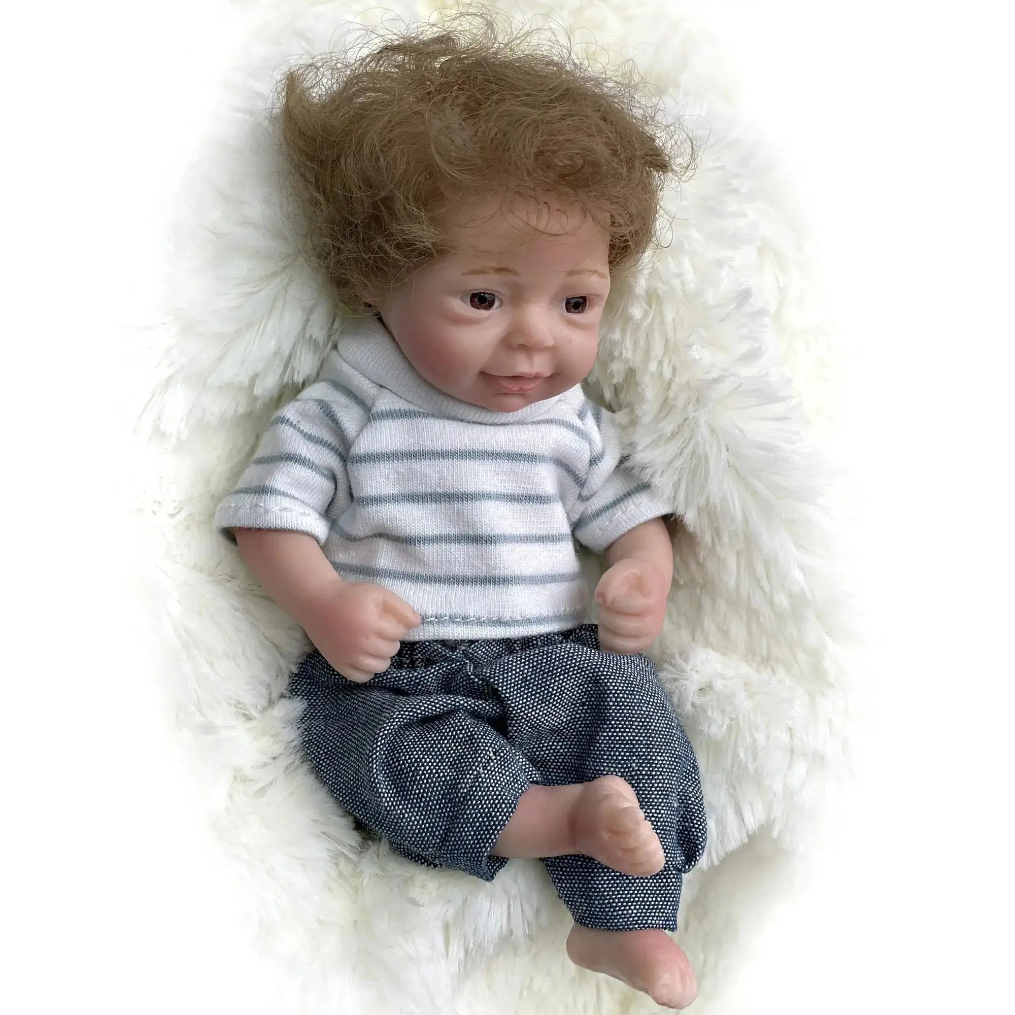 Image of Reborn Baby Dolls 6Inch Mini Palm Full Solid Silicone Bebe Reborn