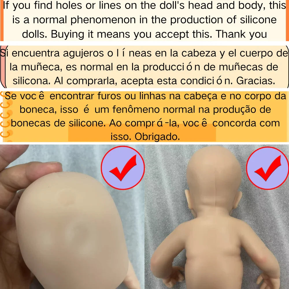 Image of Reborn Baby Dolls 13 Inch Dark Skin Silicone Reborn Baby Doll Luna