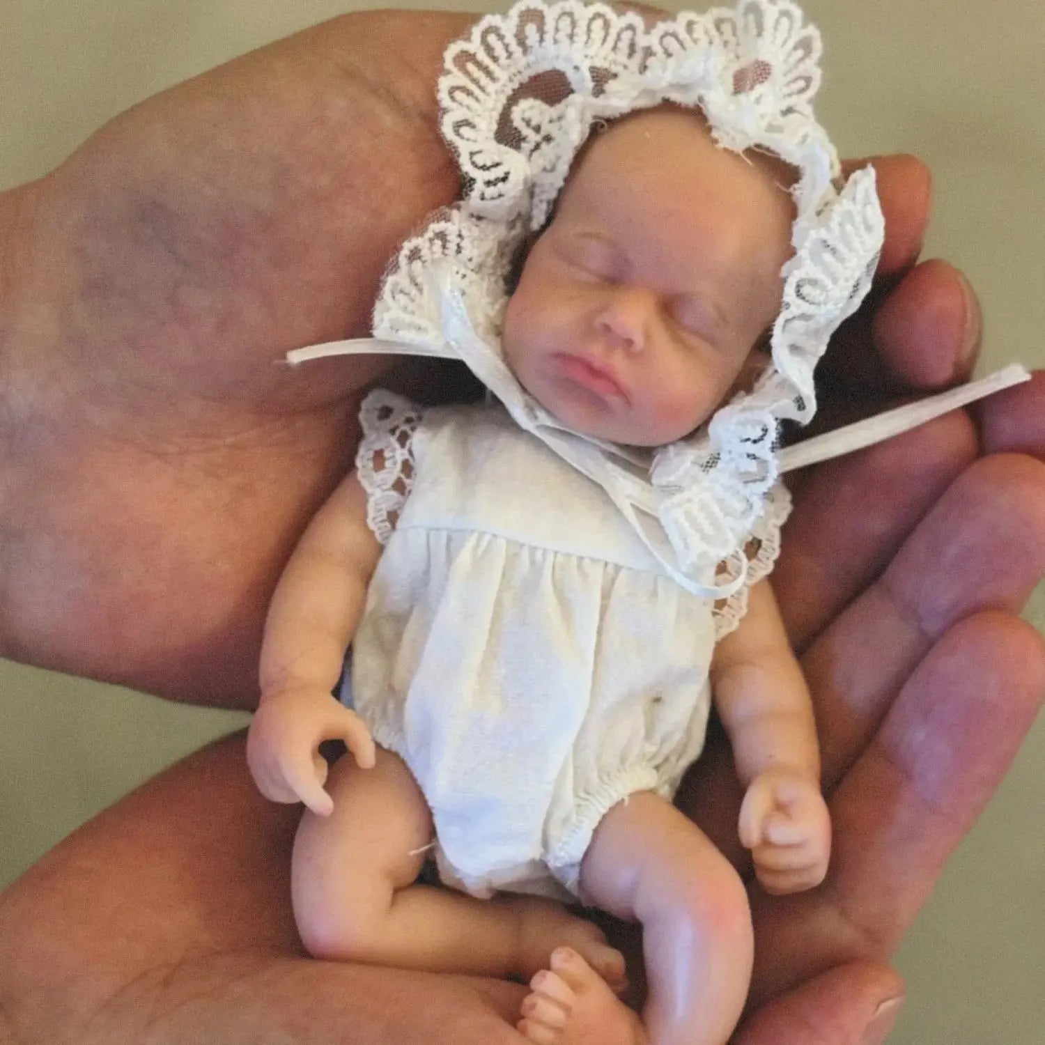 Image of Reborn Baby Dolls Anjo Doll 6 Inch Mini Palm Girl Loulou Soft Solid