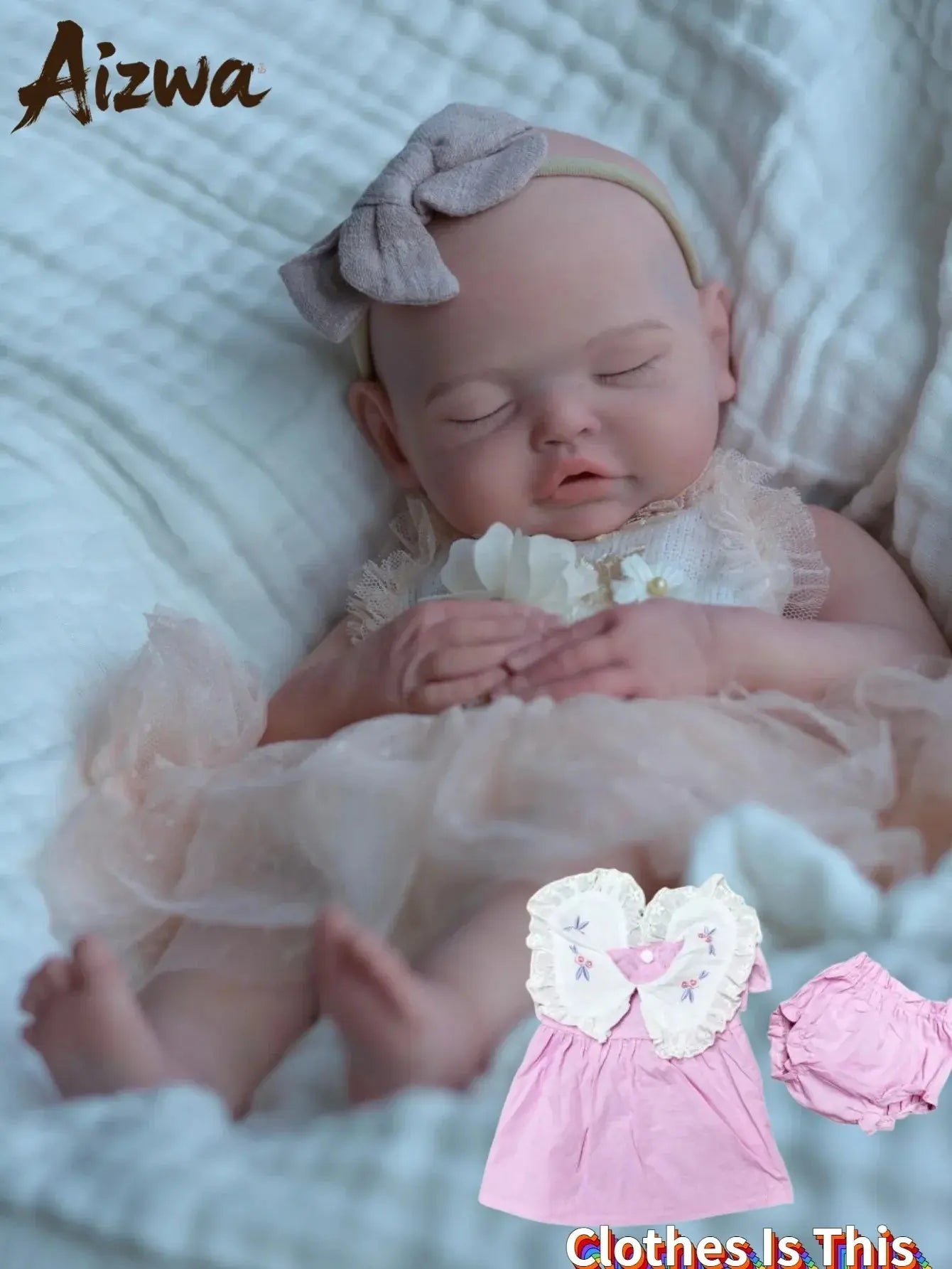 Image of Reborn Baby Dolls 18 Inch Lifelike Bebe Newborn Silicone Girl