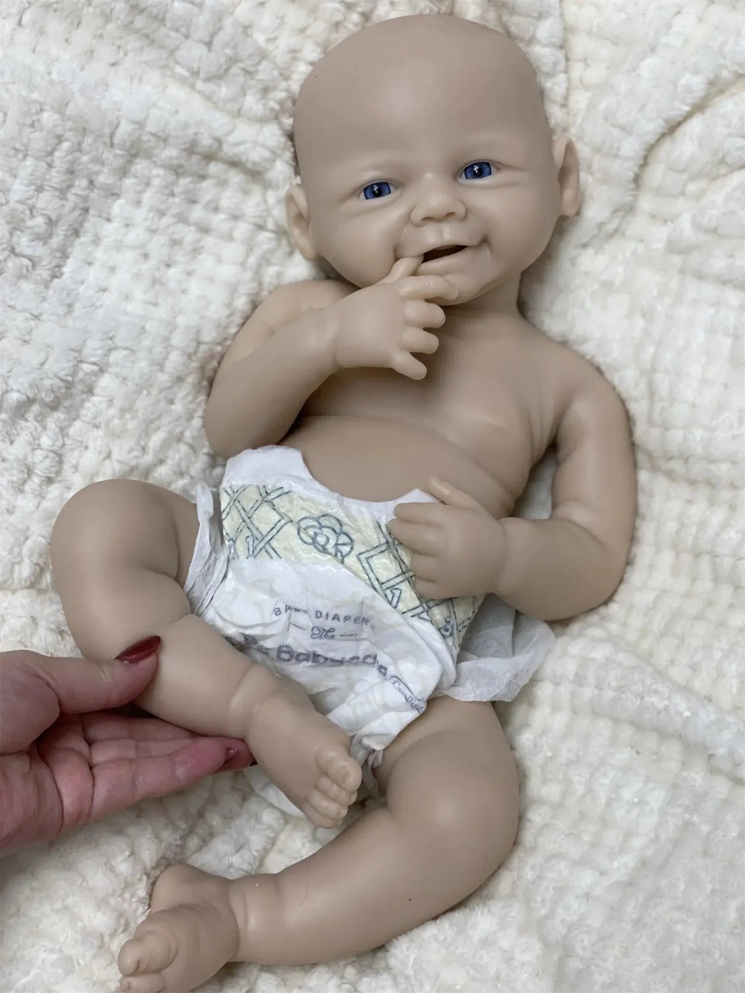 Image of Reborn Baby Dolls Can Open Mouth Vivienne 18Inch Bebe Reborn Silicona